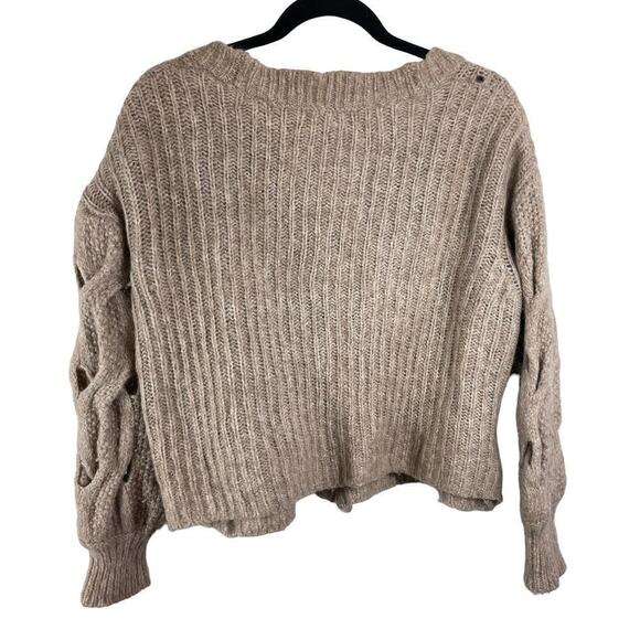 Jonathan Simkhai Reagan Alpaca Wool Blend Chunky Cardigan Sweater Brown Size XS - Picture 7 of 7